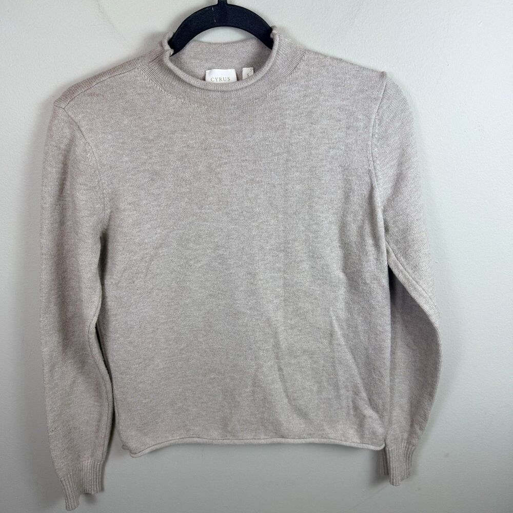 Cyrus Mock Neck Sweater Size Small Minimalist Neutral Cottagecore Boho Cream
